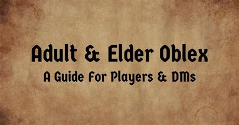 obelex|Adult // Elder Oblex 5e: Stats & Guide For Players and。